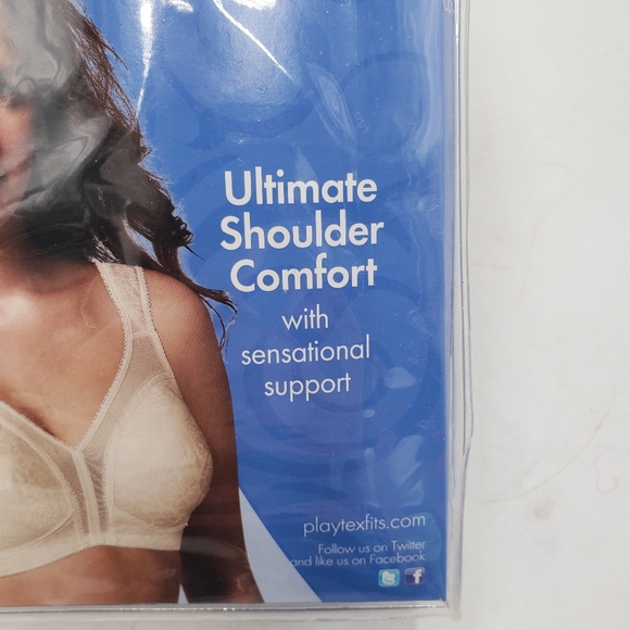 Playtex 18 Hr Bra 38D Ultimate Shoulder Comfort Natural Beige 4693 Wire Free - Picture 11 of 15